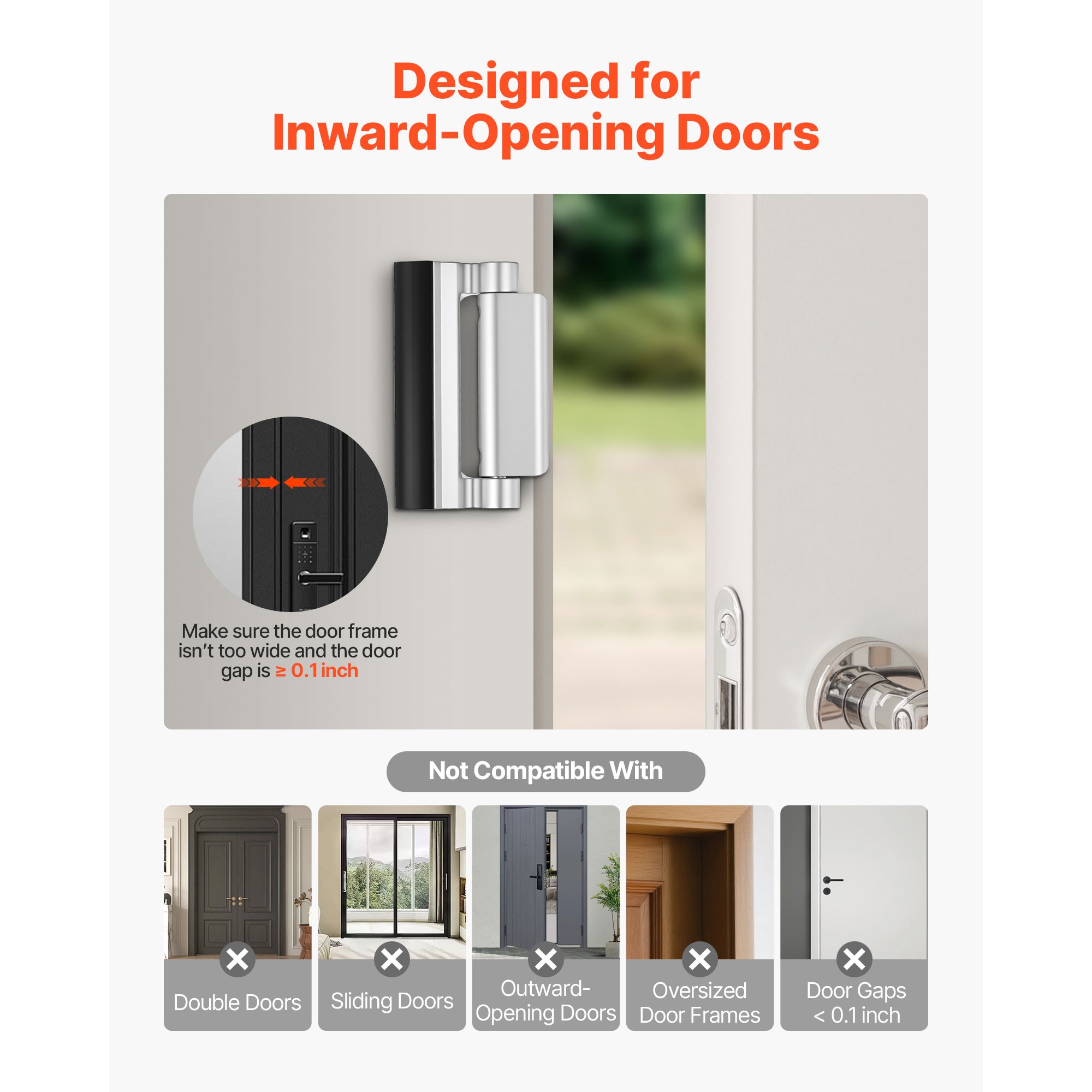 Door Reinforcement Lock Home Security Door Lock 2 Pack With 3 Inch Stop_voghion.com